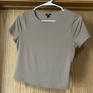 Express Taupe Short Sleeve Women's Top
